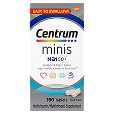 Centrum Minis Men 50+, Multivitamin/Multimineral Supplement, 160 Each