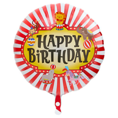 Circus Animals Happy Birthday Foil Balloon, 18 in, 1 count