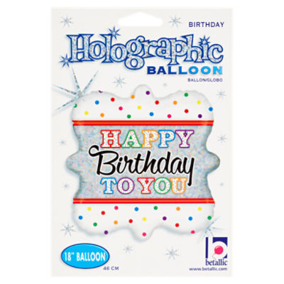 Betallic 18'' Holographic Happy Birthday To You Balloon