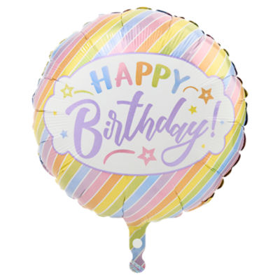 Pastel Happy Birthday! Glitter Holographic Balloon, 18 in, 1 count