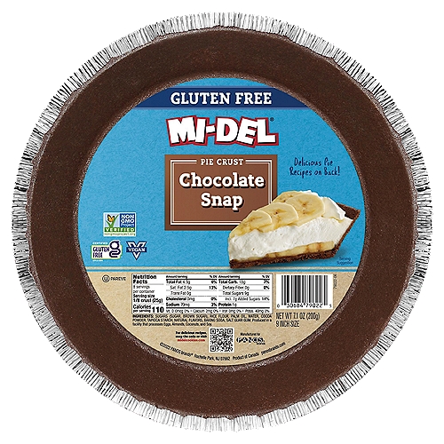 Mi-Del Gluten Free Chocolate Snap 9 Inch Size Pie Crust, 7.1 oz