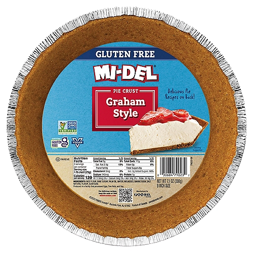 Mi-Del Gluten Free Graham Style 9 Inch Size Pie Crust, 7.1 oz
