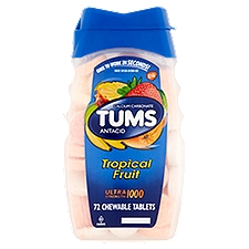 Tums Tropical Fruit Ultra Strength 1000 Antacid Chewable Tablets, 72 count