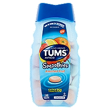 Tums Smoothies Assorted Fruit Extra Strength 750 Chewable Tablets, 140 count, 140 Each