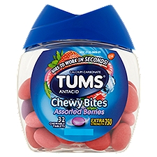 Tums Chewy Bites Assorted Berries Extra Strength 750 Chewable Tablets, 32 count