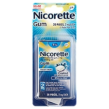 Nicorette White Ice Mint Gum Pocket Pack, 2 mg, 20 count