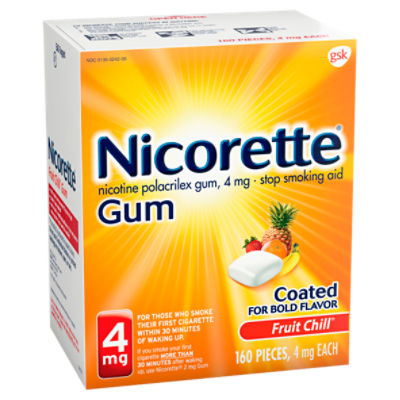 Nicorette Nicotine Gum to Stop Smoking, 4mg, Fruit Chill Flavor - 160 Count