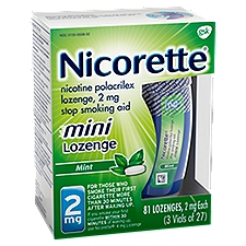Nicorette Mint Mini Nicotine Lozenge, 2 mg, 81 count