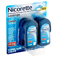 Nicorette Nicotine Lozenge 4mg Ice Mint, 80 ct (20 ct x 4), 80 Each