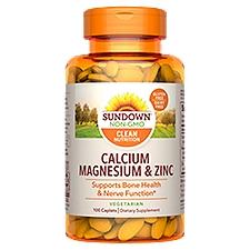 Sundown Calcium, Magnesium and Zinc High Potency, Caplets, 100 Each