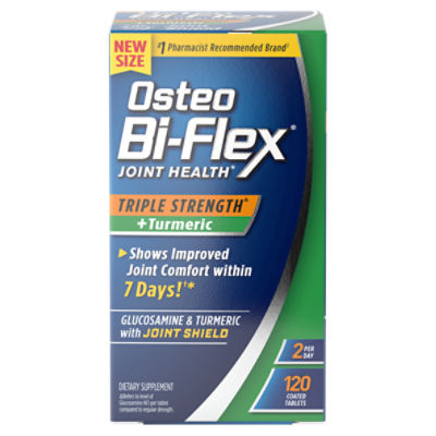 Osteo Bi-Flex Triple Strength Glucosamine with Turmeric, Joint Health Supplement, Coated Tablets, 120 Count