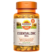 Sundown Zinc Gluconate 50 mg, 100 Caplets, 100 Each