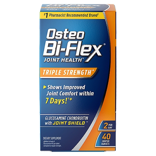Osteo Bi-Flex Triple Strength Joint Health Supplement, Glucosamine Chondroitin Coated Tablets, 40 Count