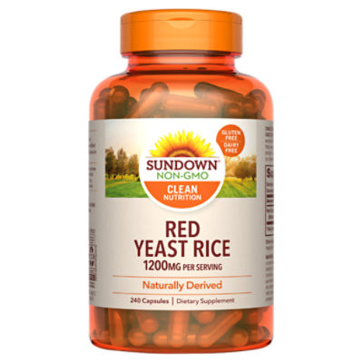 Sundown Red Yeast Rice 1200 mg, Naturally Derived, 240 Capsules