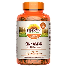 Sundown Naturals Cinnamon 1000 mg Capsules, 200 Each