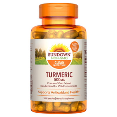 Sundown Turmeric Supplement, 500 mg, Supports Antioxidant Health, 90 Capsules