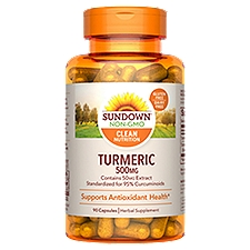 Sundown Naturals Turmeric Capsules, 500 mg, 90 count, 90 Each