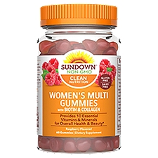 Sundown Naturals Raspberry Flavored Women's Multivitamin, Gummies, 60 Each