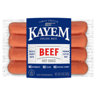 Kayem Beef Hot Dogs, 8 count, 14 oz
