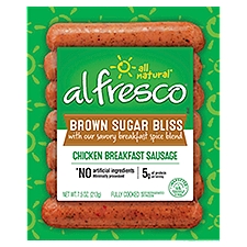 Al Fresco All Natural Brown Sugar Bliss, Chicken Breakfast Sausage, 7.5 Ounce