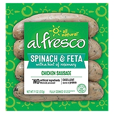 Alfresco Spinach & Feta Chicken Sausage, 4 count, 11 oz