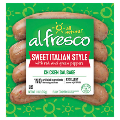 Alfresco Sweet Italian Style with Red and Green Peppers Chicken Sausage, 11 oz, 11 Ounce