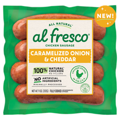 Al Fresco Caramelized Onion & Cheddar Chicken Sausage, 11 oz
