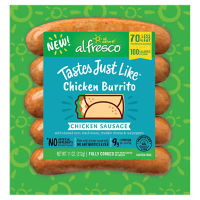 Alfresco Tastes Just Like Chicken Burrito Sausage, 5 count, 11 oz