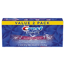 Crest 3D White Glamorous White Teeth Whitening Toothpaste, 3.8 oz, Pack of 2