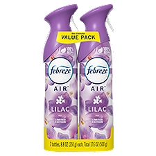 Febreze Air Effects Odor-Eliminating Air Freshener Lilac, 8.8 oz. Aerosol Can, Pack of 2