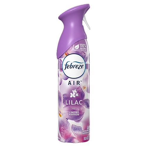 Febreze Air Effects Odor-Eliminating Air Freshener Lilac, 8.8 oz. Aerosol Can
Odors. They're everywhere… lingering in the air or arising at the most awkward times. Forget masking them with some froo-froo spray; Febreze Air Effects actually eliminates air odors. This can of ahhh-some straight up removes stink with a neat little molecule called cyclodextrin (Bonus: It's naturally made from corn). It's a handy air freshener that's easy to use: Simply spray in a sweeping motion and clean away those bad smells anywhere... the bathroom, the kitchen, that cabin you rented for the weekend, the shoe closet, your kid's room… anytime you want an instant burst of fresh. Bring your secret garden indoors with the freshly picked floral scent of Lilac. And because Febreze AIR uses 100% natural propellants, you can confidently freshen your home every day. Looking for even more ways to breathe happy with Febreze? Take the freshness on the road with CAR Vent Clips.