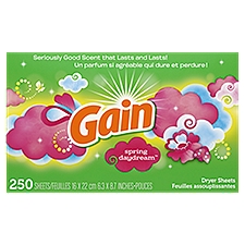 Gain Spring Daydream Dryer Sheets, 250 count