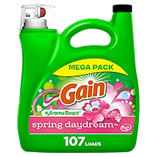Gain + Aroma Boost Liquid Laundry Detergent, Spring Daydream, 107 Loads, 154 fl oz, HE Compatible