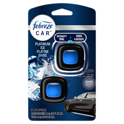 Febreze Car Air Freshener Vent Clip Platinum Ice Scent, .07 oz. Car Vent Clip, 2 Count ShopRite
