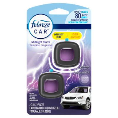 Febreze Car Air Freshener Vent Clip Midnight Storm Scent, .06 oz. Car