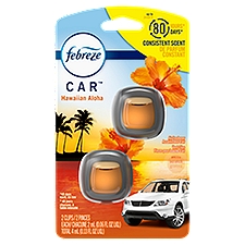 Febreze Car Air Freshener Vent Clip Hawaiian Aloha Scent, .06 oz. Car Vent Clip, 2 Count