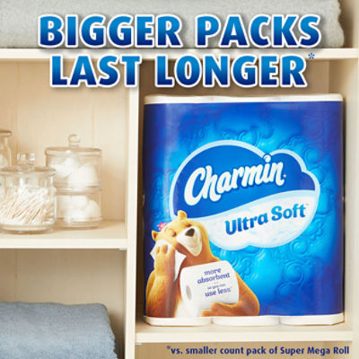 Charmin Ultra Soft Toilet Paper 12 Super Mega Rolls, 366 Sheets Per Roll