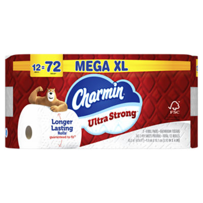 Charmin Ultra Strong Toilet Paper 12 Super Mega Rolls, 363 Sheets Per Roll