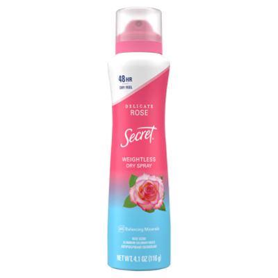 Secret Dry Spray Antiperspirant Deodorant, Wild Rose and Argan Oil, 4.1oz