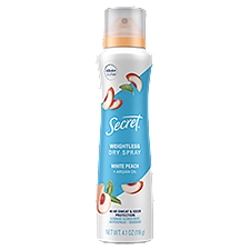 Secret Dry Spray Antiperspirant Deodorant, White Peach and Argan Oil, 4.1oz.
