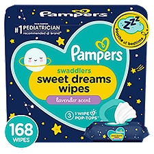 Pampers Lavender Scent Swaddlers Sweet Dreams Wipes, 3 pack, 168 count, 168 Each