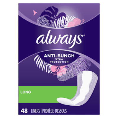 Always Anti-Bunch Xtra Protection Long Liners, 48 count