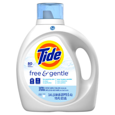 Tide Free & Gentle Liquid Laundry Detergent, 80 loads, 115 fl oz