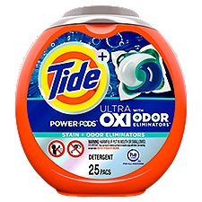 Tide Plus Power Pods Ultra Oxi with Odor Eliminators, Detergent, 42 Ounce