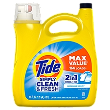 Tide Simply Clean & Fresh Liquid Laundry Detergent, Refreshing Breeze, 114 loads, 165 oz