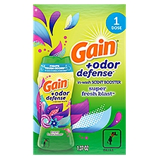 Gain + Odor Defense In-Wash Scent Booster, Super Fresh Blast Scent, 1.37 oz, HE Compatible