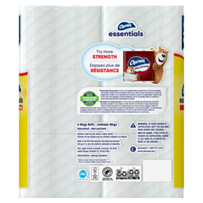 Charmin Essentials Strong Bathroom Tissue Mega Rolls, 6 count