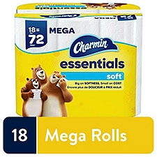 Charmin Essentials Soft Bathroom Tissue Mega Rolls, 18 count