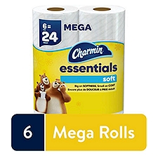 Charmin Essentials Soft Bathroom Tissue Mega Rolls, 6 count, 198 Each