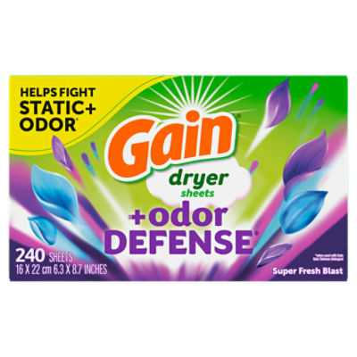 Gain Super Fresh Blast Dryer Sheets, 6.3 x 8.7 inches, 240 count